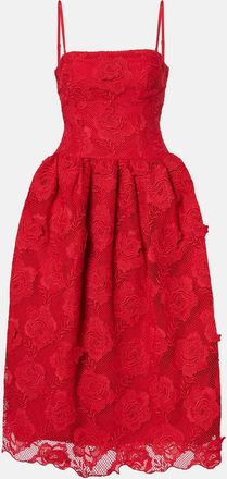 Self Portrait Strapless lace midi dress