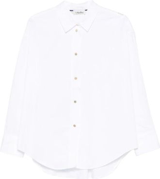 Max Mara Katoenen Oxford overhemd - Dames - Overhemden - Wit - 3XS - Katoen - Overhemden