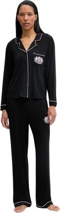Juicy Couture Nachtkleding, Dames, Zwart, L, Rayon, Pyjamaset met hondenkruinbies