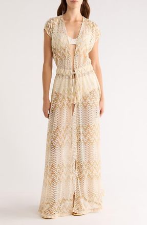 Ramy Brook Katherine Cover-Up Maxi Dress in Sandstone Chevron at Nordstrom, Size Xx-Small