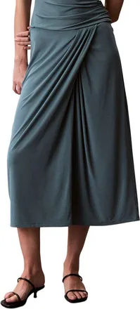 Calvin Klein Crepe Rib Wrap Skirt