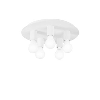 Luce-Ambiente-Design Strike Five-Light Ceiling Lamp in White Metal