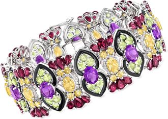 Ross-Simons Multi-Gemstone and Black Enamel Bracelet in Sterling Silver