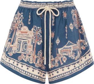 Alemais Korte Broeken, Dames, Veelkleurig, S, Leer, Acacia Short