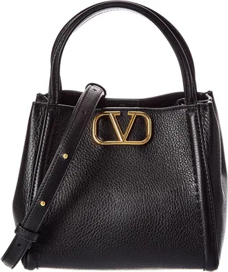 Valentino Vlogo Small Leather Tote