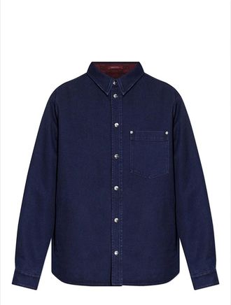 Gucci Overhemden, Heren, Blauw, L, Giubbino