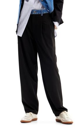 Desigual Hybrid Tailored Trousers in Black at Nordstrom, Size 42