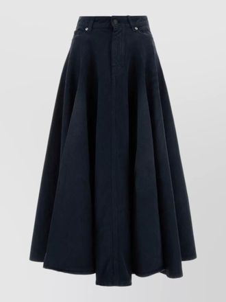 Balenciaga flared denim skirt mid rise belt loops