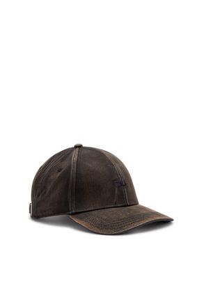 Diesel Baseball cap in washed cotton twill - Caps - Man - Black