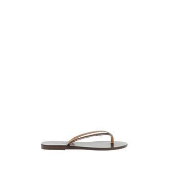 Ancient Greek Sandals Flip Flops, female, Brown, Size: 10 US Saionara Stitch