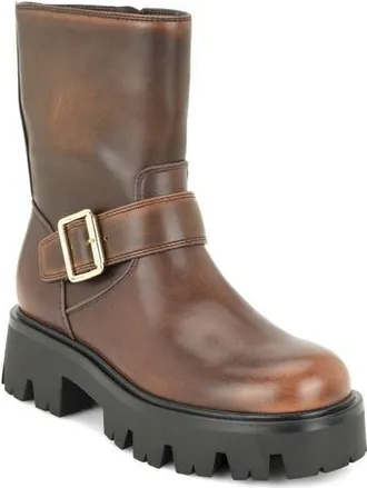 Nine West Ryder Faux Leather Boot in Medium Brown at Nordstrom, Size 6.5