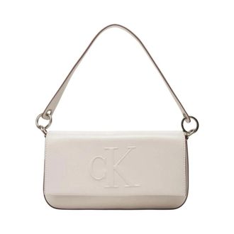Calvin Klein Handbags, female, Beige, Size: ONE SIZE Stylish Crossbody Bag with Pockets