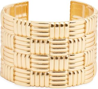 Karine Sultan Tufted Textured Cuff Bracelet in Gold at Nordstrom