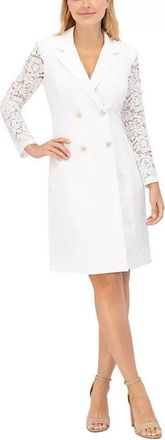 Vince Camuto Tuxedo Blazer Womens White Stretch Lace Notche Lapel FTS1454
