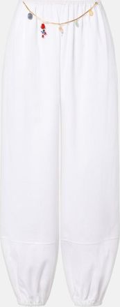 Stella McCartney Pantalones tapered de algod&oacute;n adornados