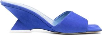 The Attico Heeled Mules - Dames - Muiltjes - Blauw - 36 EU - Leer - Schoenen