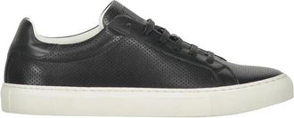 Paul & Shark Zwarte leren sneakers- elegant minimalistisch design - Heren - Sneakers - Zwart - 40 EU - Schoenen