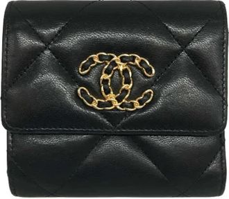 Chanel Tweedehands leren portemonnees - Dames - Vintage Accessoires - Zwart - ONE Size - Leer - Vintage