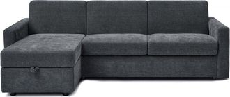Habitat et Jardin Sof&aacute; Cama Esquinero Reversible celia Con Mecanismo Convertible Expr&eacute;s, Tapizado En Tela, 3 Plazas, Gris
