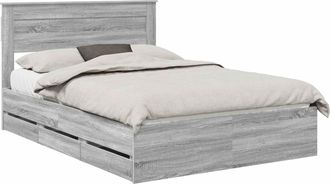 vidaXL Estructura De Cama Gris Sonoma 150 X 200 Cm Madera Ingenieril Vidaxl