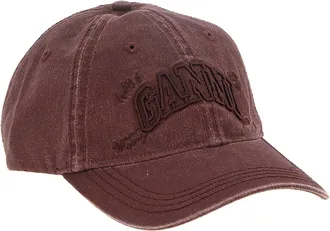 Ganni Organic Cotton Vintage Logo Baseball Cap - Burgundy