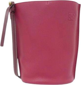 Loewe Pre-owned Bucket Bags, female, Red, Size: ONE SIZE Pre-owned Leather shoulder-bags
