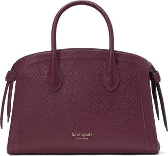 Kate Spade New York medium knott pebbled leather satchel in Deep Cherry at Nordstrom Rack