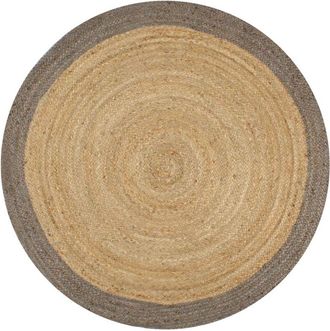 vidaXL Tappeto Lavorato a Mano in Juta con Bordo Grigio 120 cm - Vidaxl