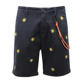 Sun 68 Casual Shorts, male, Blue, Size: W32 Bermuda Chino Embroidery