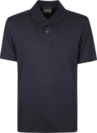 Emporio Armani Polo shirt met korte mouwen en slanke pasvorm - Heren - Polos - Blauw - S - Leer - Tops