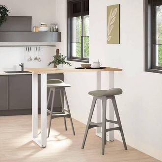 Berkfield Home Coffee Table Legs U-Shaped 2 pcs White 60x(110-111) cm Steel