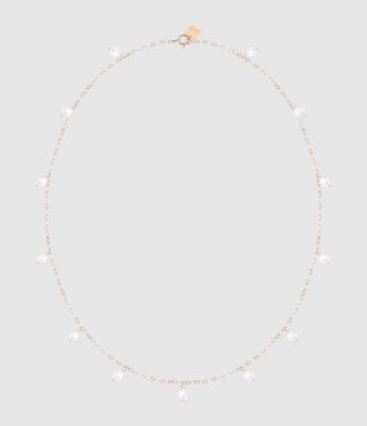 Ginette NY Collier Pampilles Nacre Blanche Or Rose