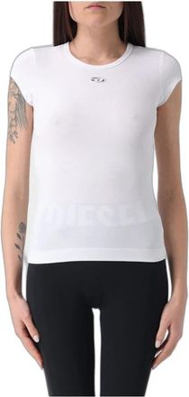 Diesel T-Angie T-Shirt - Dames - T-shirts - Wit - S - Katoen - Tops