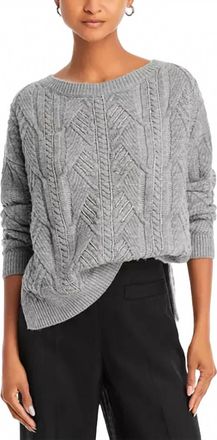 Ramy Brook Lucille Cable Knit Sweater In Grey