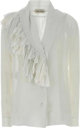 Alberta Ferretti Dames, Blouses & Shirts, Wit, Maat: XS Zijde