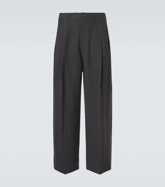 Christophe Lemaire Pantalones anchos de gabardina