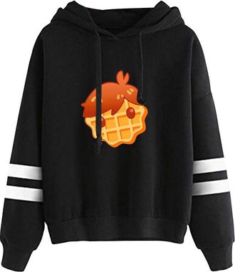 Generic Grian Waffle Head Dream Team SMP Fashion Mens Hoodie Casual Loose Tracksuit (Black,M)