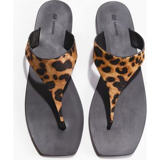H&M Leather Sandals in Beige/faux Leopard at Nordstrom, Size 10
