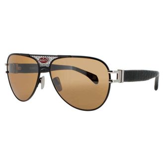 Bugatti Mens Black Rectangular Sunglasses 11BKSS