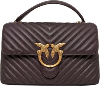 Pinko Pinko, Tassen, Dames, Bruin, ONE Size, Katoen, Lady Love Bag Puff