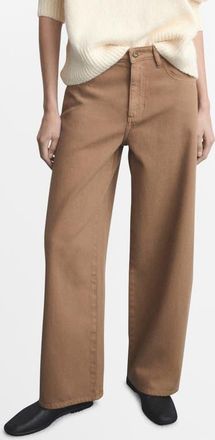Mango Low Rise Balloon Jeans in Sand at Nordstrom, Size 14