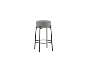 Stones Sgabello Moderno Syd Con Seduta In Tessuto Grigio Scuro E Struttura In Metallo Verniciato Nero - Design Contemporaneo 41x41x67cm