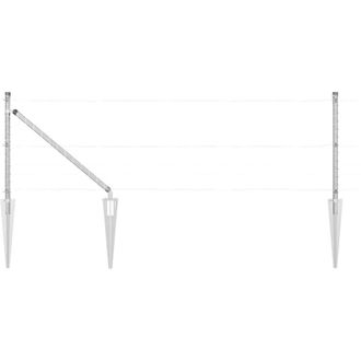 vidaXL Poste De Cerca Otro 26 Pcs Gris 3,2 X 3,2 X 80 Cm Acero Vidaxl