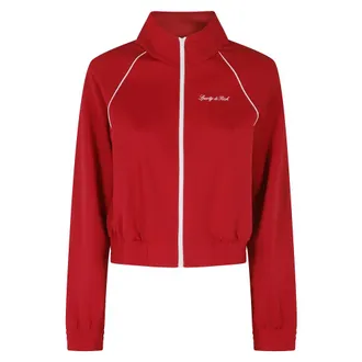 Sporty & Rich Light Jackets, female, Red, Size: XS Track Sweatshirt
