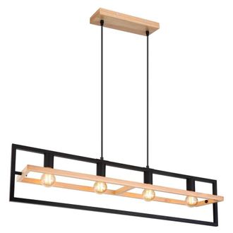 Netlighting Erica Bar Pendant Ceiling Light Dark Brown 4x E27