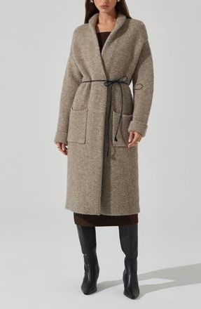 ASTR the Label Noor Long Cardigan in Taupe at Nordstrom Rack, Size Large