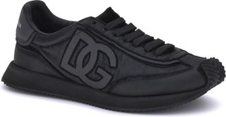 Dolce & Gabbana Mens Leather Sneakers Nero Upper: Fabric; Sole: Rubber