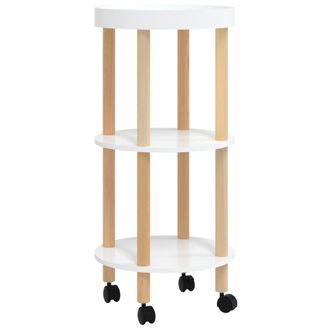 vidaXL Carrito Con 3 Estantes Madera Contrachapada Y Pino 38x38x82 Cm Vidaxl