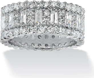 Palm Beach Jewelry 4.80 TCW Baguette CZ Eternity Band in Platinum-Plated