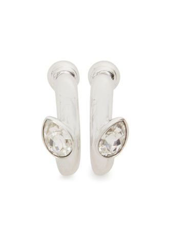 Swarovski Dextera hoop earrings (set of three) - women - Crystal/Rhodium Plated Metal - One Size - White